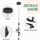 CANEOE Black Pendant Light Fixtures, Adjustable Modern Pendant Lights for Kitchen Island Small Pendant Lighting for Kitchen Island Dining Room Living Room Bedroom Hanging Light Fixtures,1 Pack