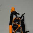 Greatever Dry Snorkel Set,Panoramic Wide View,Anti-Fog Scuba Diving Mask,Professional Snorkeling Gear (Adults, Black Orange)