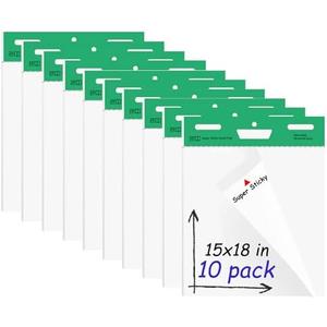 fwipiyo 10 Pack Sticky Easel Pad, Flip Chart Paper 15x 18Inches, 20 Sheets/Pad, Large Easel Paper for Teachers, Self-Stick Flip Chart Paper