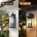 24" Extra Large Outdoor Wall Light 2 Packs, Black Exterior Lighting Fixtures Outdoor Porch Lantern Wall Mounted, Waterproof Modern Outside Wall Sconce, E12 3-Light Coach Lamp for House Patio Garage, 24''-No Sensor-2pcs