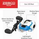 Zebco Roam Baitcast Reel and Fishing Rod Combo, 6-Foot 6-Inch 2-Piece Fiberglass Fishing Pole with Split-Grip MaxTac Rod Handle, Lightweight Graphite Frame, Right-Hand Retrieve, Size 100 Reel