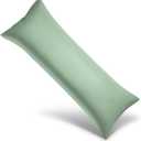 Body Cooling Pillowcase Long Pillow Case Breathable Cool Silky Soft Rayon Derived from Bamboo Fabric, Hair and Skin Friendly, Jade Green, 1 Pack, 20x54IN