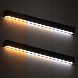 JTT 4FT LED Linear Light Fixture, 30W/40W/50W, 3000K/4000K/5000K CCT Selectable, Linkable Office Shop Light Fixture, ETL Listed Dimmable Architectural LED Suspension Office Lighting Fixture 2 Pack
