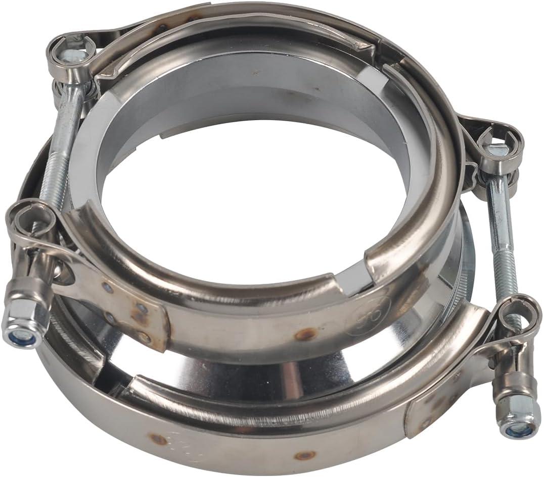 T304 Stainless Steel 3.0" ID to 4.0" ID Exhaust V-Band w/Clamps 3.0 Adapter Flange Reducer