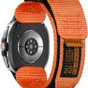 Nereides Watch Band Compatible with Samsung Galaxy watch8 40/44mm, watch 8 Classic 46mm for Men Women, Nylon Sports Adjustable Replacement Strap(Orange)