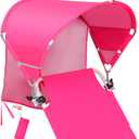 Universal Wind-Resistant Chair Umbrella Canopy, Foldable Portable UPF 50+ Sun Shade Attachment with Adjustable Clamp, Fits Most Beach, Camping, Lawn, Sports, Tanning, Zero Gravity Chairs & Wheelchairs