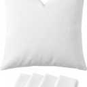 Deconovo Pillow Covers ONLY, Set of 4, 18x18 Inch Decorative Throw Pillow Cover, Cushion Case Covers for Bed Sofa Living Room Bedroom, White