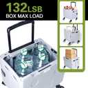 Collapsible Rolling Crate, Folding Utility Cart with 2 Lockable 360 Swivel Wheels & Lid, Portable Shopping Trolley for Grocery, Camping, Teacher, Office