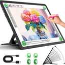 Zocelight Rechargeable A3 Light Board with Built-in Stand,Super Bright Magnetic Light Box for Tracing,Wireless Light Pad for Diamond Painting,Side Buttons,5000mAH Battery,LED Light Table for Drawing