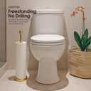 Toilet Paper Holder Stand for Max 5 Paper Rolls, Freestanding TP Holder, Roll Holder Storage, Stainless Steel - Gold