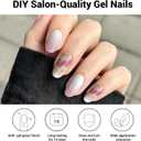 2 x Semi Cured Gel Nail Strips, 28pcs (Pink Daisy) Gel Nail Stickers | Gel Nail Polish Wraps for Women Work with Any UV Lamps, Salon Quality Nails Art Wraps for Home DIY