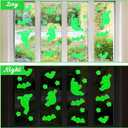45 Pcs Halloween Glow in The Dark Gel Window Clings Green Luminous Ghosts Bats Stars Reusable Decals Glow Wall Stickers for Halloween Party Home Wall Window Mirror Decoration