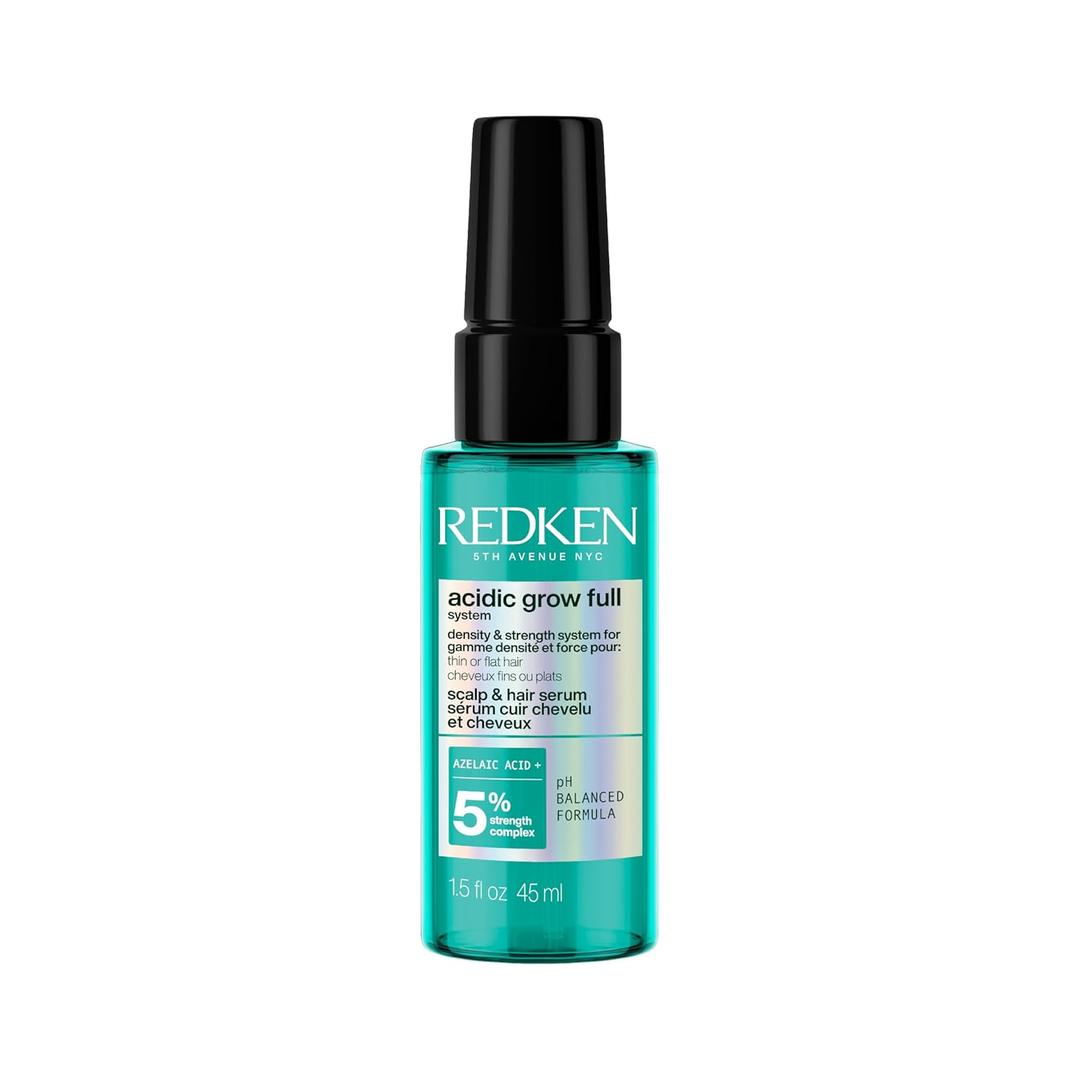 Redken Acidic Grow Full System Scalp & Hair Serum - Lightweight Leave-In Treatment for Rebalanced, Healthy-Looking Scalp and Fuller, Thicker Hair, With Azelaic Acid