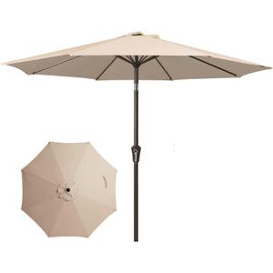 10FT Outdoor Patio Umbrella, Market Umbrella, Beige
Outdoor Table Umbrellas with 8 Sturdy， Tilt & Crank UV Protection Waterproof for Garden, Deck, Backyard, Pool