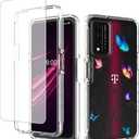 Case for T-Mobile Revvl V+/V Plus 5G Case with Tempered Glass Screen Protector, Full Body Clear with Floral Design Protection Phone Cover Cases for T-Mobile REVVL V+ 5G (Butterfly Tree)