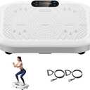 Vibration Plate Exercise Machine Lymphatic Drainage, Full Body Shaking Workout Vibrating Plate Weight Loss, 199 Adjustable Speeds 450 Lbs Capacity Fitness Platform for Women Men (White)