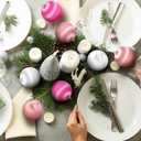 Hungdao 18 Pcs Easter Satin Balls 3.15 Inch Easter Silk Ball Ornaments Shatterproof Pastel Candy Green Candyland Satin Silk Tree Hanging Decor forTree Wreath Garland Holiday Party(Pastel Pink)