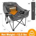 Bolosy Oversized Camping Chairs for Adults Heavy Duty Padded Portable Lawn Chairs Outdoor Folding Chairs XL Camp Chairs with Cup Holder Suproot 500 lbs, Gray Plaid, Single Pack