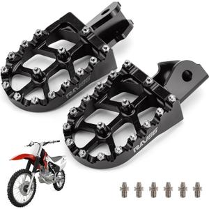 Dirt Bike Foot Pegs with Replacement Spike, Wider Footpegs, Aluminum CNC, Pedals Rests for CRF150F 03-19, CRF230F 03-19, KDX200 83-94, Surron Light Bee, Sur X160 X260 (Black)