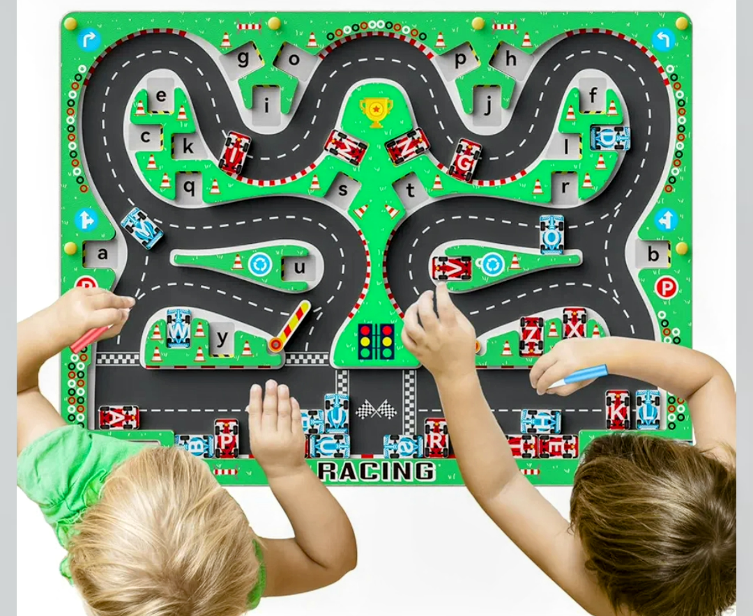 QianShouYan Magnetic Alphabet Maze, Montessori Toys, Two-Player Racing Party Toys for Ages 3-8, Educational Toys Fine Motor Skills Sensory Toys, Toys for Boys and Girls