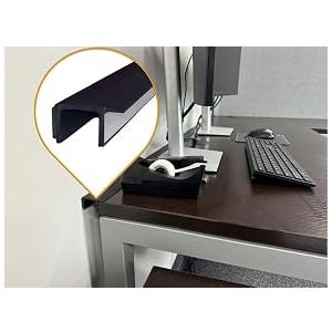Desk to Wall Gap Filler – Desk to Wall Gap Cover, Durable PVC Plastic Office Desk Attachment, Eliminates Desk-Wall Gaps, Easy Installation, Fits Most Desks, 48 Inches, Matte Black,