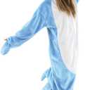 vavalad Shark Onesie Adult Shark Halloween Costumes Cosplay (X-Large, Blue Zipper)