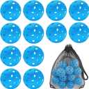 12 Pack Sukeen Outdoor Pickleball Balls with Mesh Bag, 40 Holes Pickleball Balls Outdoor, High Bounce Pickle Balls for All Style Pickleball Paddles (Blue)