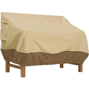 Classic Accessories Veranda Water-Resistant 58 Inch Deep Seated Patio Sofa/Loveseat Cover, Patio Furniture Covers (Pebble/Bark/Earth)