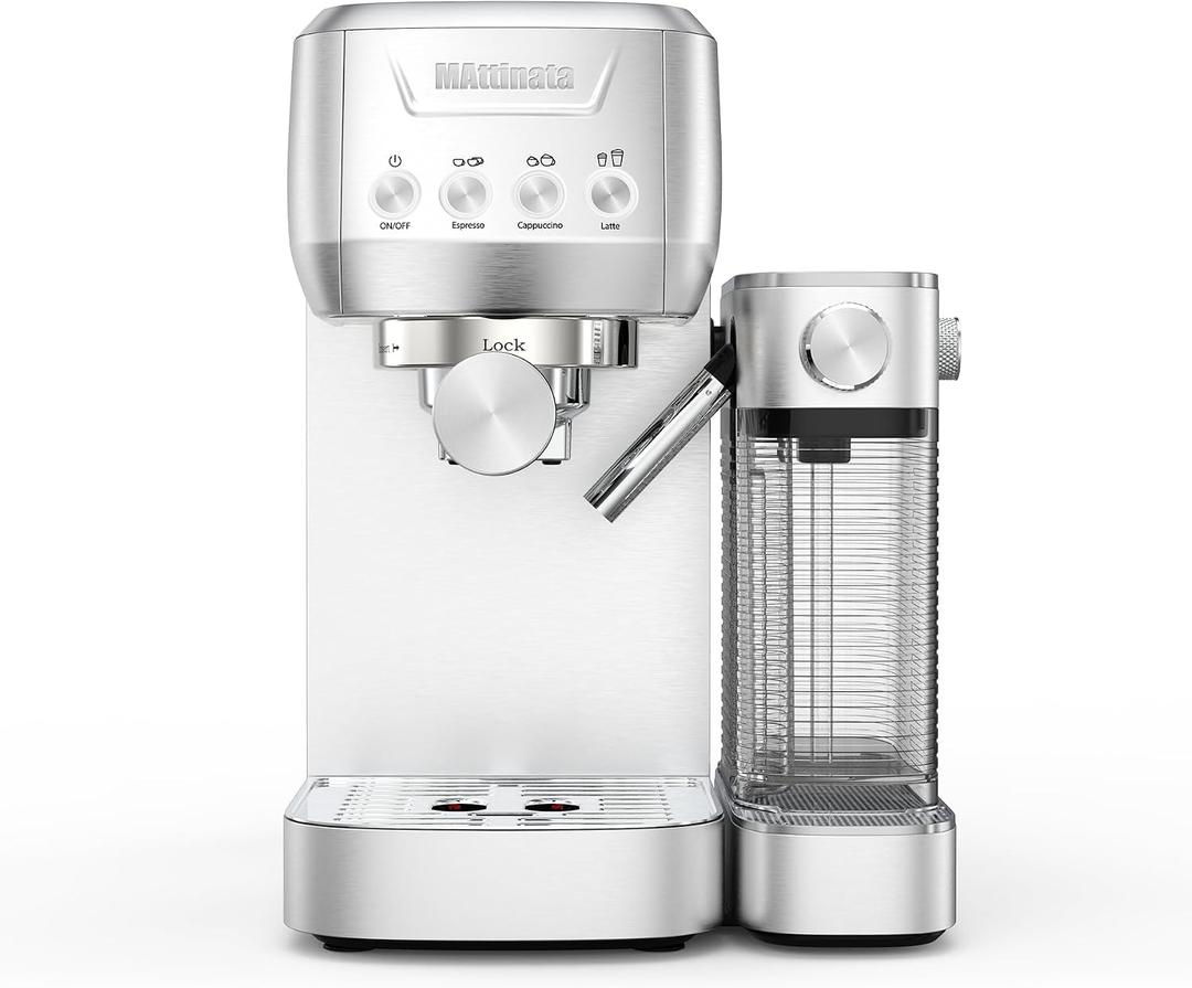 MAttinata CM1632 Cappuccino Machine 20 Bar, Professional Espresso Machines Coffee Maker for Home with Automatic Milk Frothering System, Barista Compact Latte Maker for Coffee Lovers, Stainless Steel