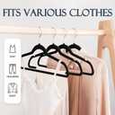 HOUSE DAY Black Velvet Hangers 60 Pack, Non Slip Clothes Felt Hanger Heavy Duty for Coat, Premium Slim Space Saving Suit Hangers for Closet Organizer, 360 Rotating Silver Hook