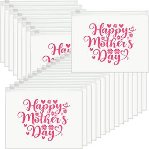 Kacctyen 50 Pcs Happy Mothers Day EVA Cosmetic Bag Bulk Gifts for Women Mother's Day Gifts for Party Favors Bag Toiletry Pouch with Zipper for Sister Friend Wife (White, S)