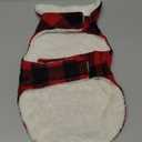 Malier Winter Coat for Dogs - Classic Plaid Fleece Cold Weather Jacket With Pocket, Windproof Warm Vest Clothes for Dogs (Red, Medium)