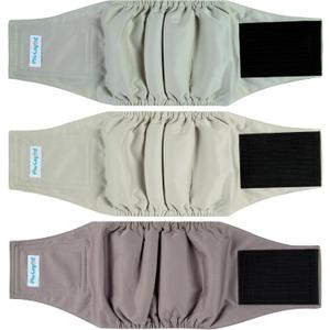 Paw Legend Washable Dogs Diapers Male Dog Belly Bands for Male Dogs Diapers Reusable Puppy Doggie Diapers Male (3 Pack, Medium) (Morandi)