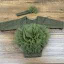 Newborn Photography Props Lace Romper with Matching Headband Set