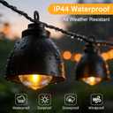 Cafe String Lights 11FT, Metal Shade LED Indoor/Outdoor String Lights with 10 Bulbs, Waterproof Connectable Hanging String Lights for Outside, Backyard, Bistro, Porch, Deck, Garden (1 PC)