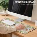 AUPET Leather Large Mouse Pad Desk Blotters  35 x 17in Cute Desk Mat with PU Surface, Non-Slip Desk Pad Protector,Waterproof Desk Writing Pad for Office Home (Beach Sunbathing)