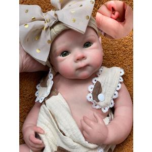 Abenduot 18inch Bettie Girl Doll Can Open Mouth Anatomically Correct Silicone Baby Dolls Realistic Full Solid Silicone Body Newborn Dolls Flexible