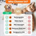 Steam Cat Brush, 6-in-1 Dog Brush Spritz Defur Comb with Pet Waterless Shampoo, Steamy Skin Friendly Deshedding Grooming Tool, Suitable for Shedding & Haired Pets, Pet Supplies Accessories, Pink