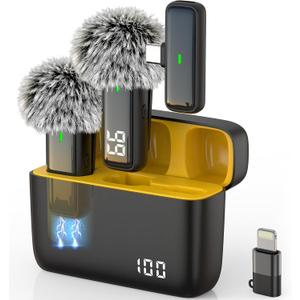 Wireless Microphone for iPhone Android Lav Mic USB C Lavalier Microphone Type C Lapel Mic for iPhone 15/16 iPad Video Recording Vlog TikTok - 24H Charging Case Noise Reduction