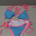 TASHEHE Women's Triangle String Bikini Set Sexy Tie Side Two Piece Swimsuit Cute Halter Bathing Suit, Small