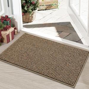 BEQHAUSE Dirt Trapper Door Mat 20" x 32", Non-Slip Washable Doormats Entrance Mat, Dirt Resistant and Absorbent Welcome Mat, Low Profile Floor Mats for Front Back Door and Entryway, Beige (1'8" x 2'8" (Rectangular))