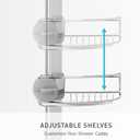 simplehuman 8' Tension Pole Shower Caddy, Stainless Steel and Anodized Aluminum