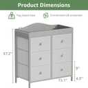 BOLUO Changing Table Dresser with 6 Fabric Drawers, Baby Dresser with Changing Table Top Diaper Changing Station with Storage for Nursery Modern Grey