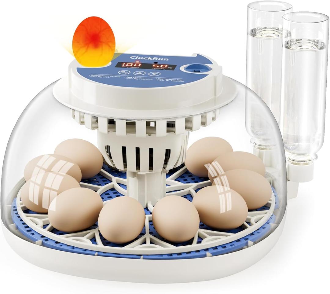 12 Egg Incubators for Hatching Eggs, Temperature and Humidity Control, Automatic Egg Turning, Egg Candler, Automatic Water Refill, for Chicken, Quail & Duck Eggs, Perfect for Home, Farm, Classroom