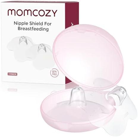 Momcozy Nipple Shield, Floral Contact Nipple Shield for Breastfeeding Moms with Flat or Inverted Nipples, Made Without BPA/BPS, 17mm, 1 Pair