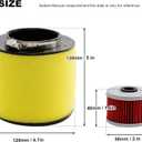 Air Filter Oil Filter Replacement for Honda Foreman 400 450 TRX400 TRX450 1995-2004 Replacement for Honda Rancher TRX350FE TRX350FM TRX350TE TRX350TM 2000-2006 Replace# 17254-HN5-670 with Spark Plug
