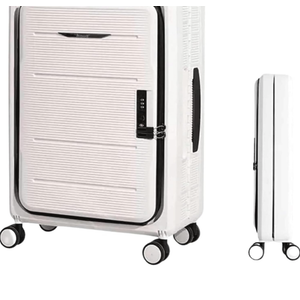 Travel Suitcase Foldable Suitcases Checked Luggage Adjustable Trolley Carry On Front Open Universal Wheel(24 in)