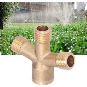 Hose Splitter,4 Way Garden Hose Connector,M14 Thread Brass Hose Spigot Adapter,Hose Faucet Splitter for Car Washing, Sprinkling and Watering defult