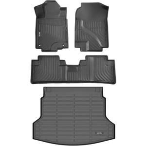 AIPOIL Floor Mats & Cargo Liner Set for 2012-2016 Honda CRV (Fit for LX & SE & EX & No subwoofer)(Not fit CRV Touring) All Weather Protection TPE Car Full Set Custom CR-V Car Mats Accessories - Black