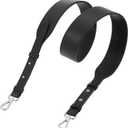 uxcell PU Leather Bag Strap, 41.7"-45.3" Adjustable Crossbody Replacement Straps 1.5" Width for Cross Body Bag, Shoulder Bag (Black, Silver Clasp)